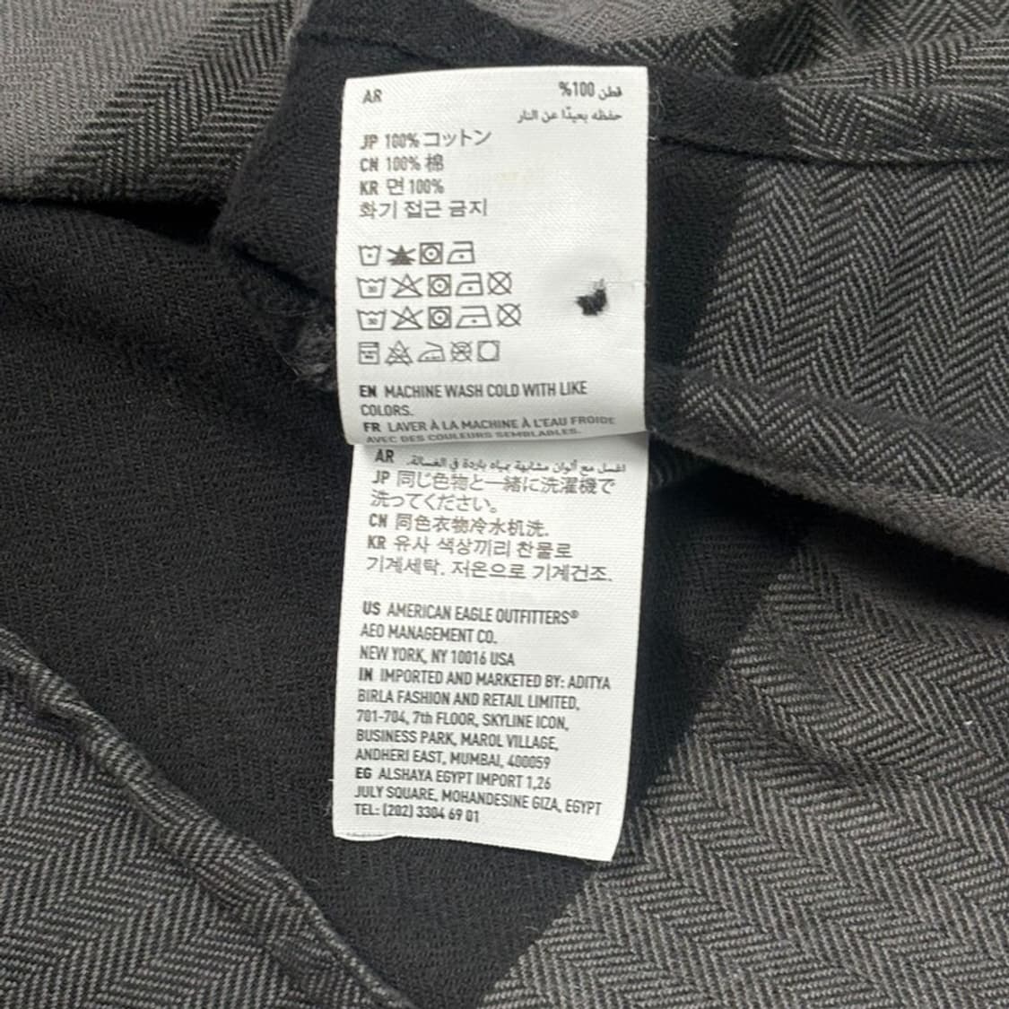 AMERICAN EAGLE 코튼 체크 워크셔츠 그레이 XL 상품이미지7