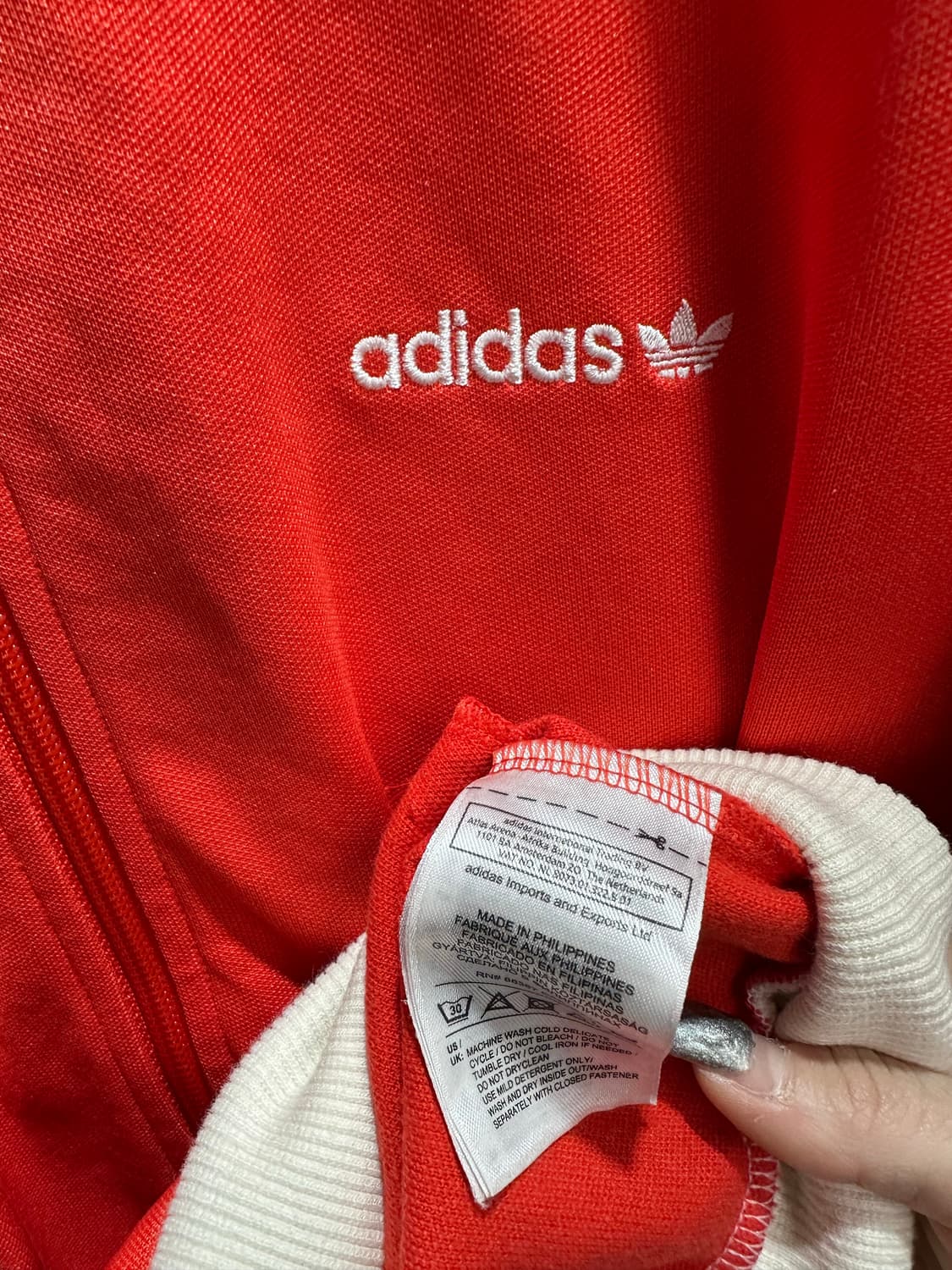 40 아디다스 이니셜로고 포인트 오렌지 트랙탑 상품이미지5