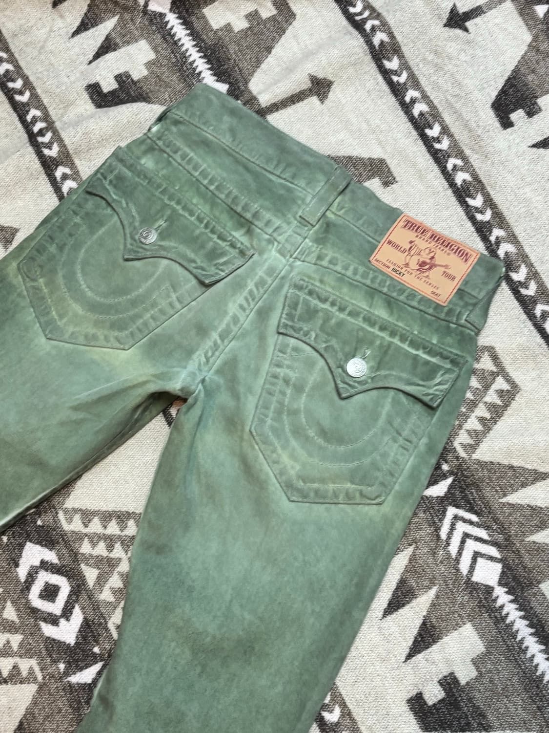 트루릴리전 캐시 그린 워싱 로우라이즈 팬츠  상품이미지4