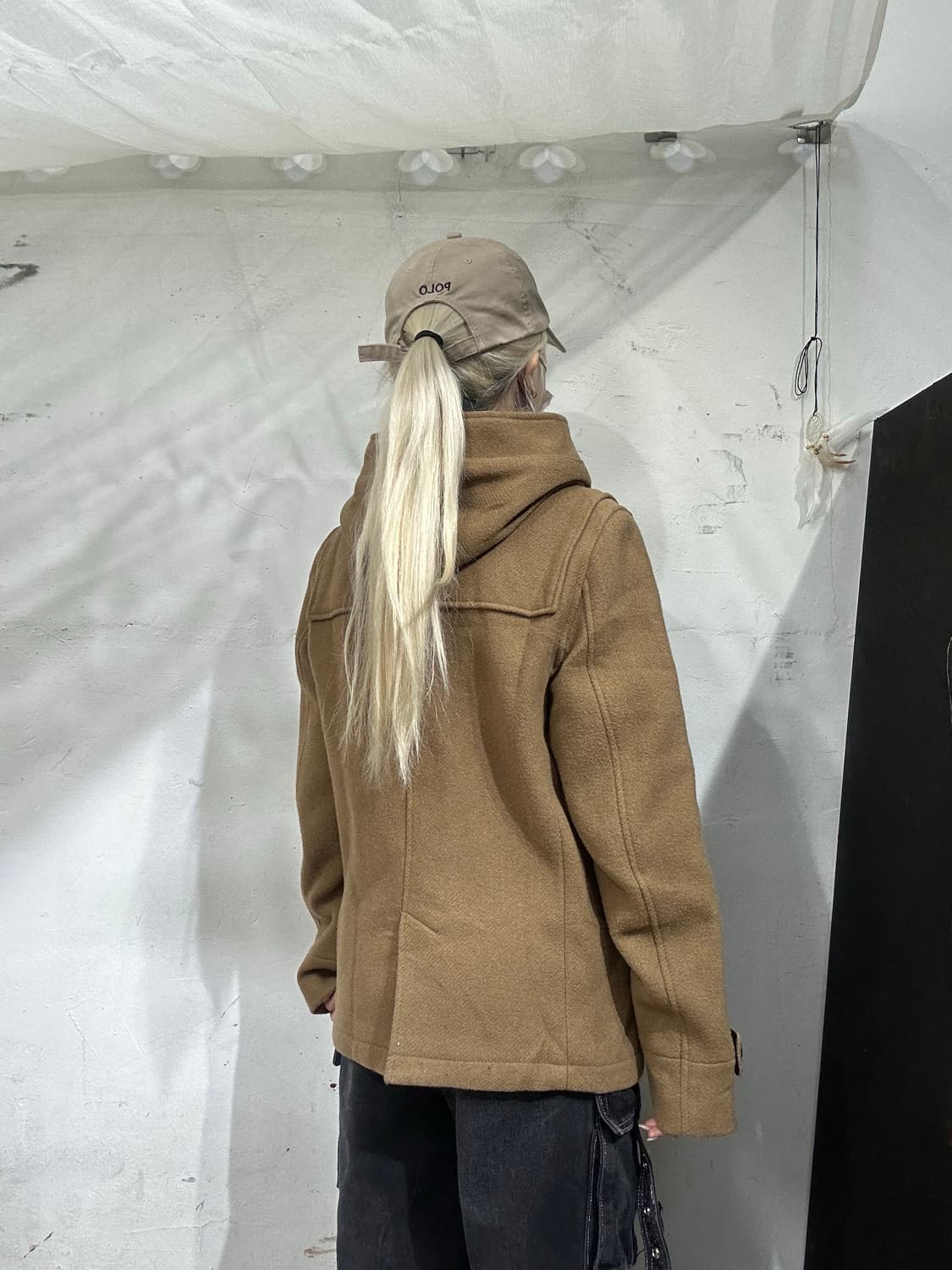 일본 빈티지 베이지 떡볶이 코트 y2k 키치 코트 L 상품이미지4