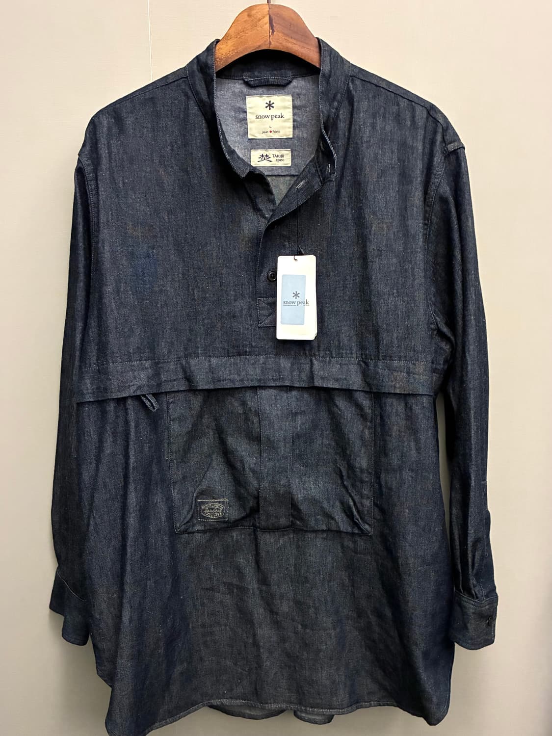 (L~XL)JPN 스노우피크 타키비 유틸리티 풀오버 데님셔츠 샴브레이 상품이미지1