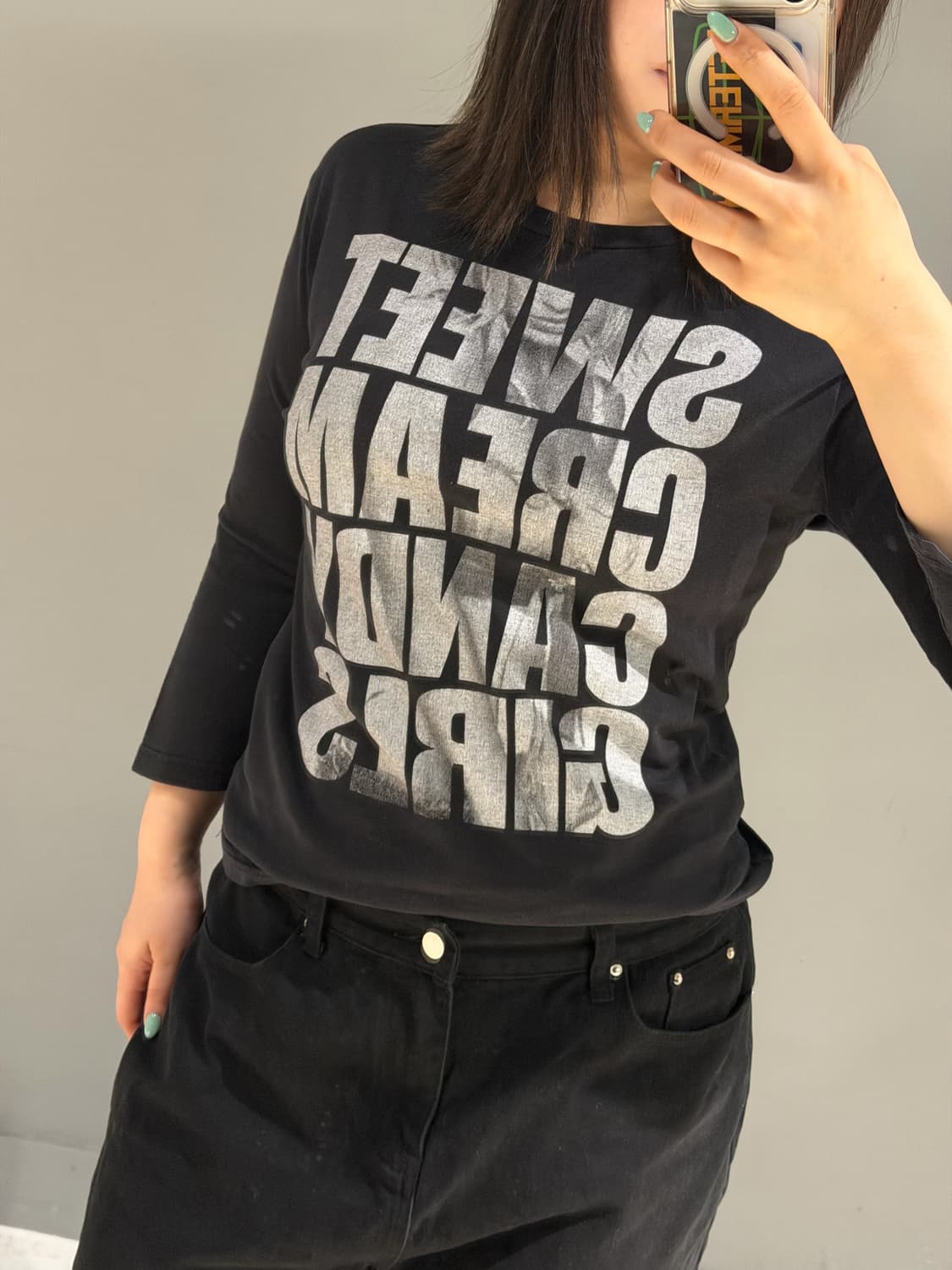 y2k lettering & printing detail tee 상품이미지4