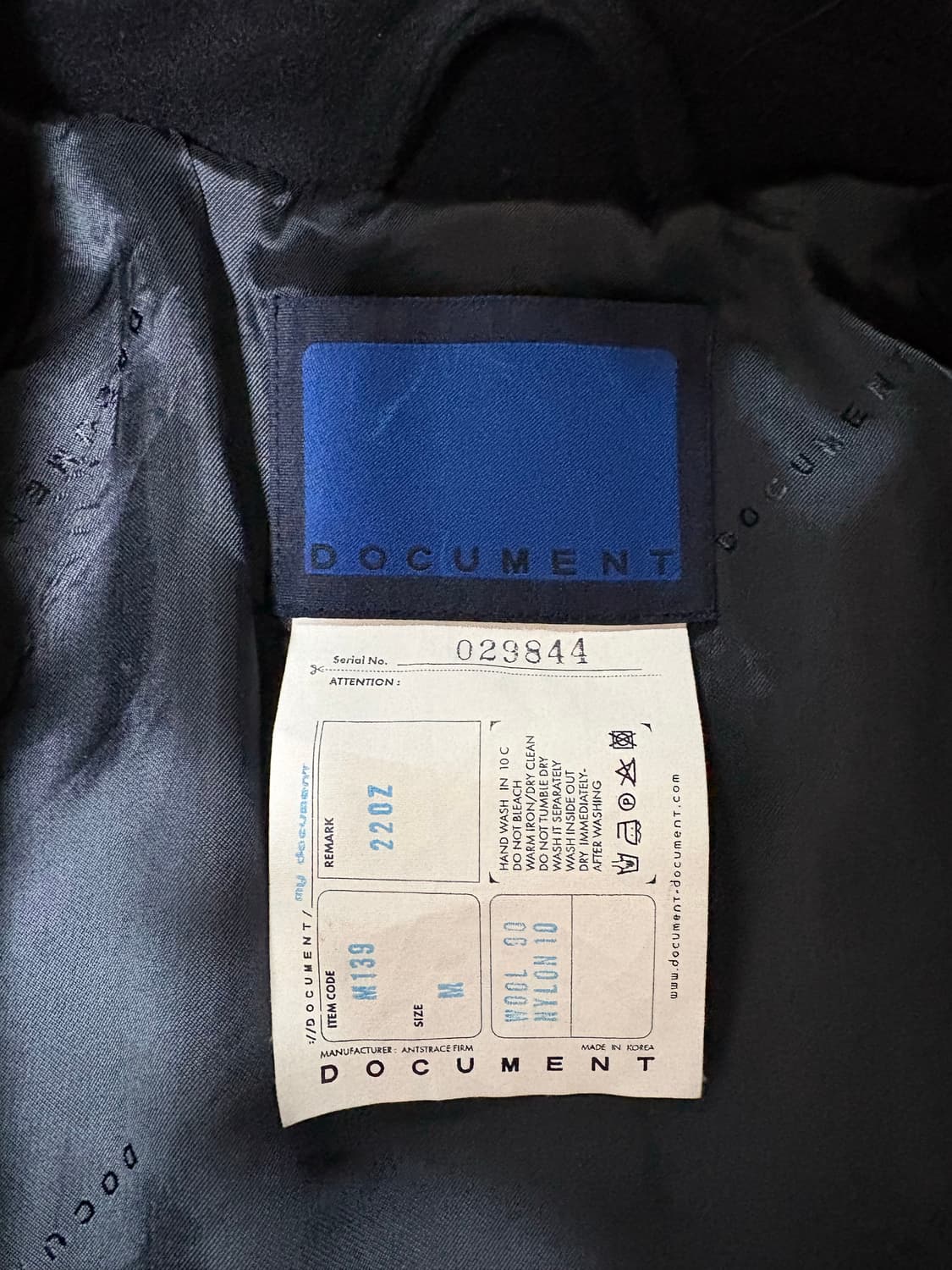 도큐먼트 울 마린 코트 상품이미지3