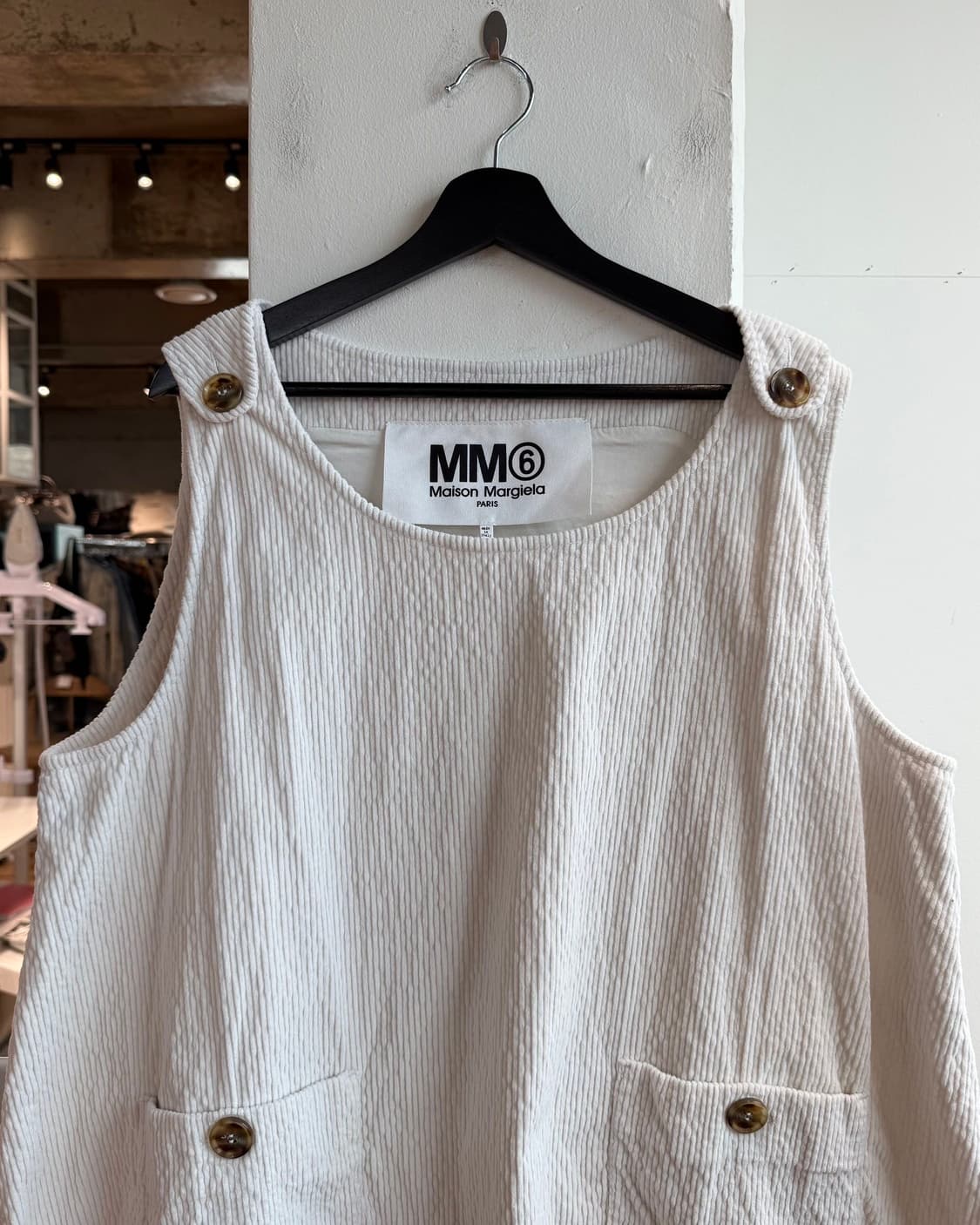 mm6 아이보리 코듀로이 포켓 슬리브리스 상품이미지3