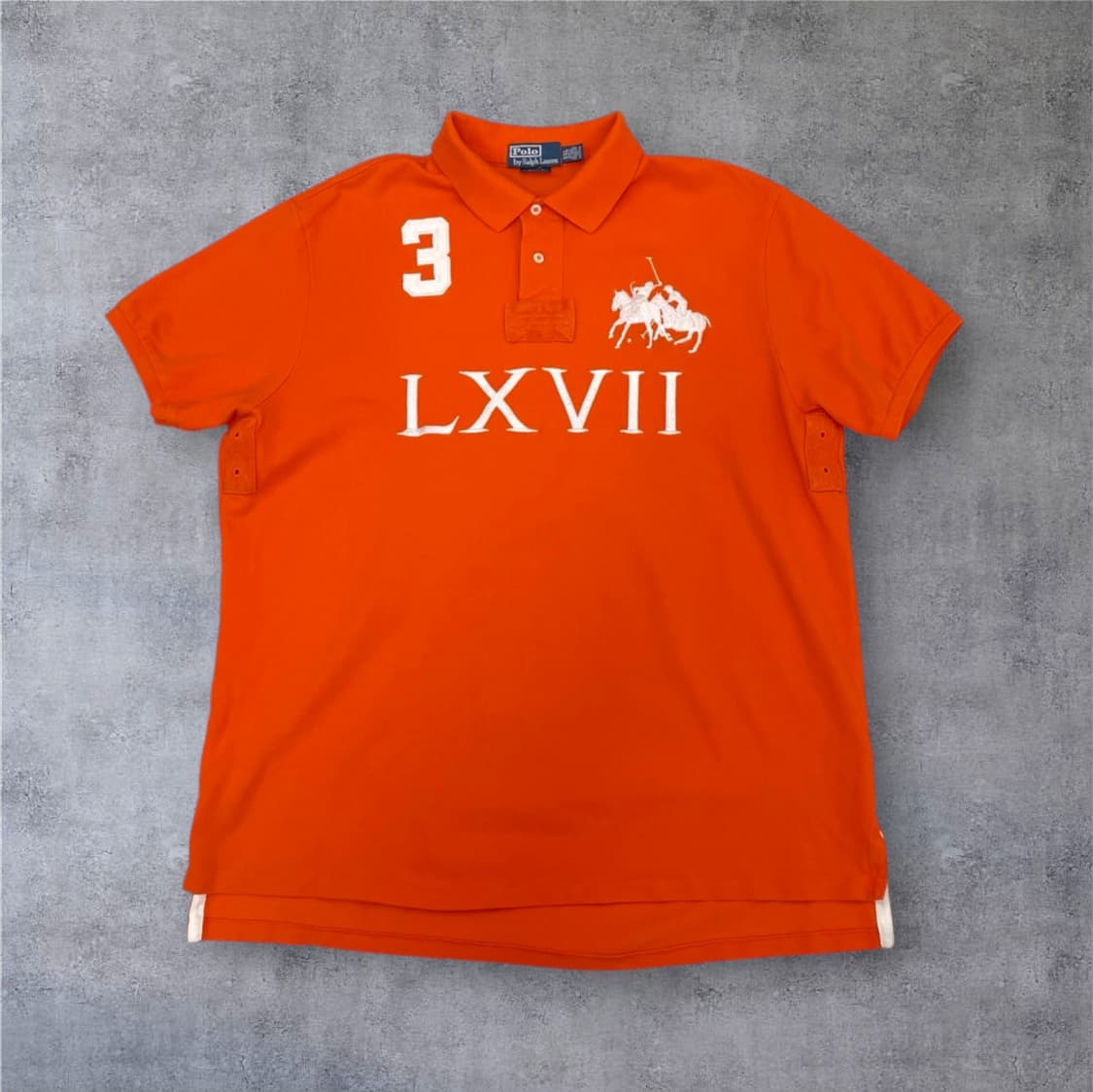 폴로 랄프로렌 오렌지 빅포니 럭비 반팔 카라티 2XL 상품이미지1