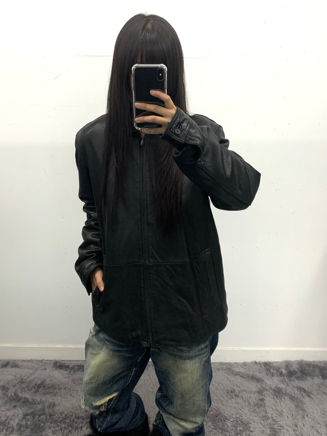 캘빈클라인 램스킨 00s 싱글 바이커 상품이미지3