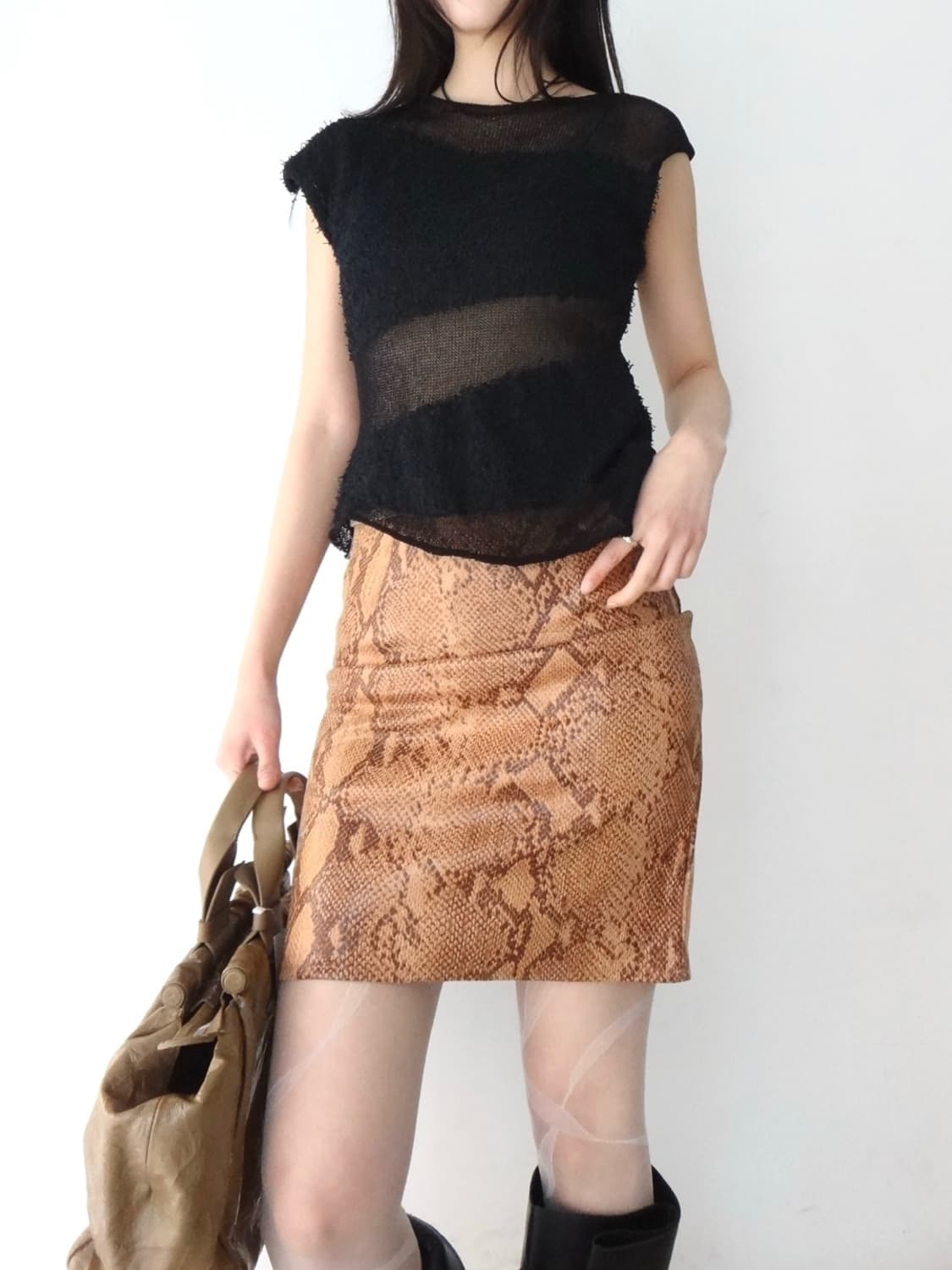 Boucle unbalanced sleeveless knit 상품이미지7