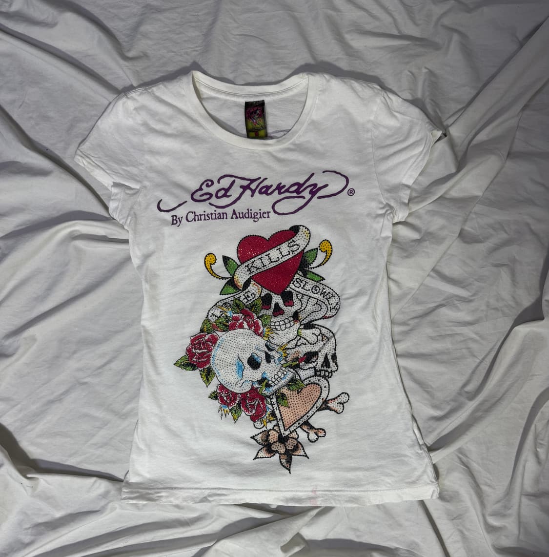 에드하디 큐빅 디테일 티셔츠 y2k 타투 올드스쿨 상품이미지3