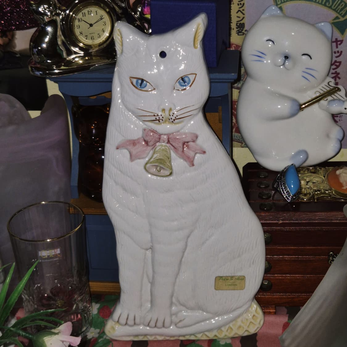 70s 포르투갈 핸드메이드 포셀린 고양이 벽장식 상품이미지6