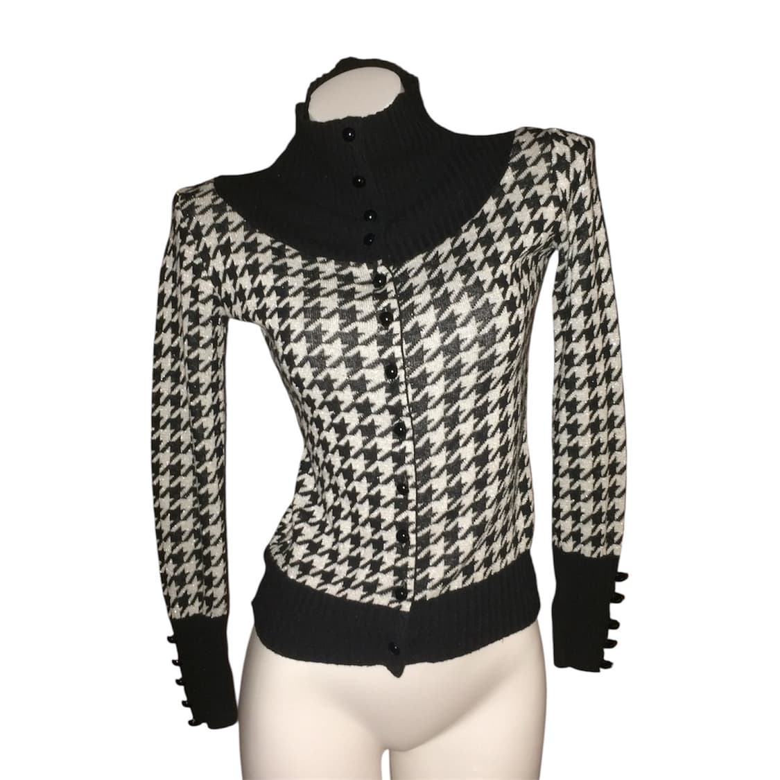 y2k 갸루 하운드투스 체크 글리터 니트 가디건 상품이미지2