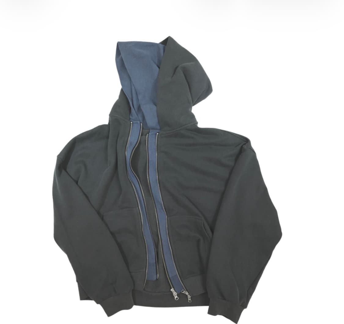 2 논노드 듀플렉스 후디드 집업 차콜 미시착 새제품 판매 상품이미지1