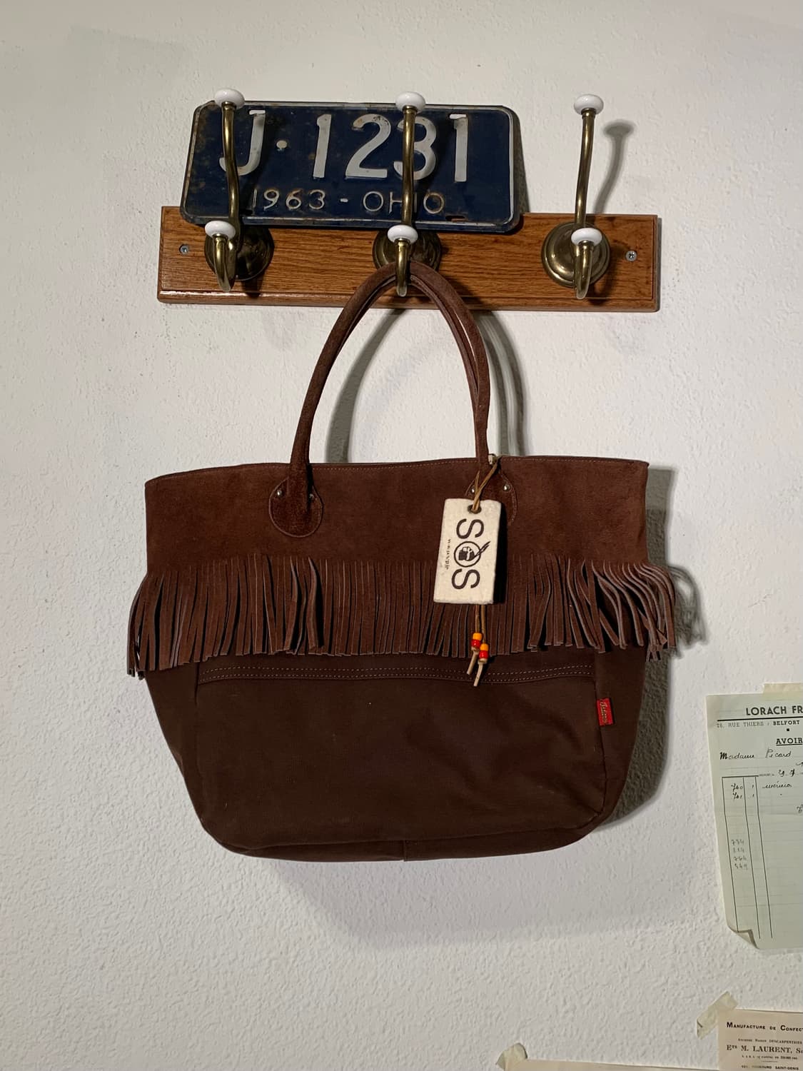 인디언모터사이클 프린지 비즈 스웨이드 숄더백 상품이미지5