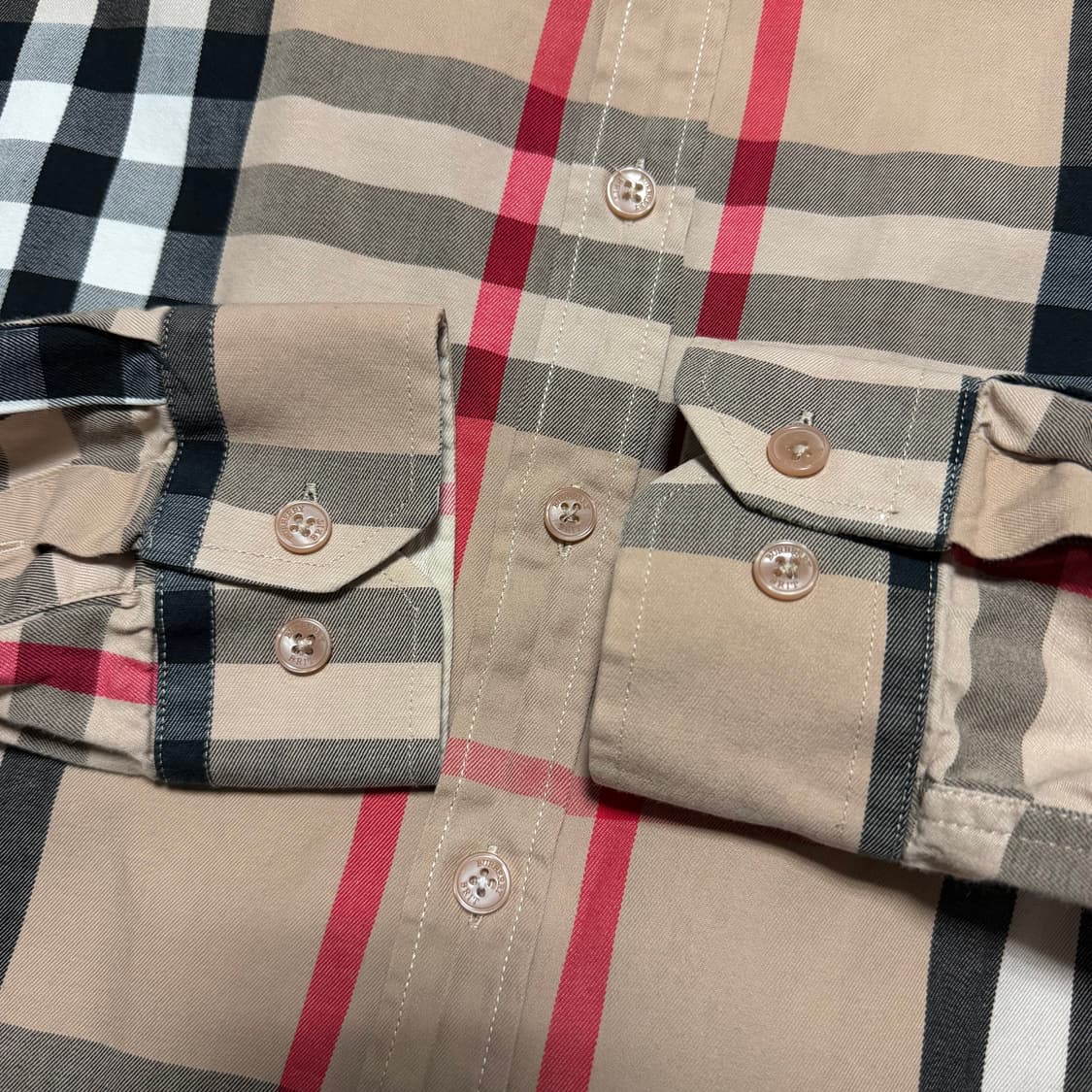 버버리 브라운 체크 코튼 셔츠 상품이미지3