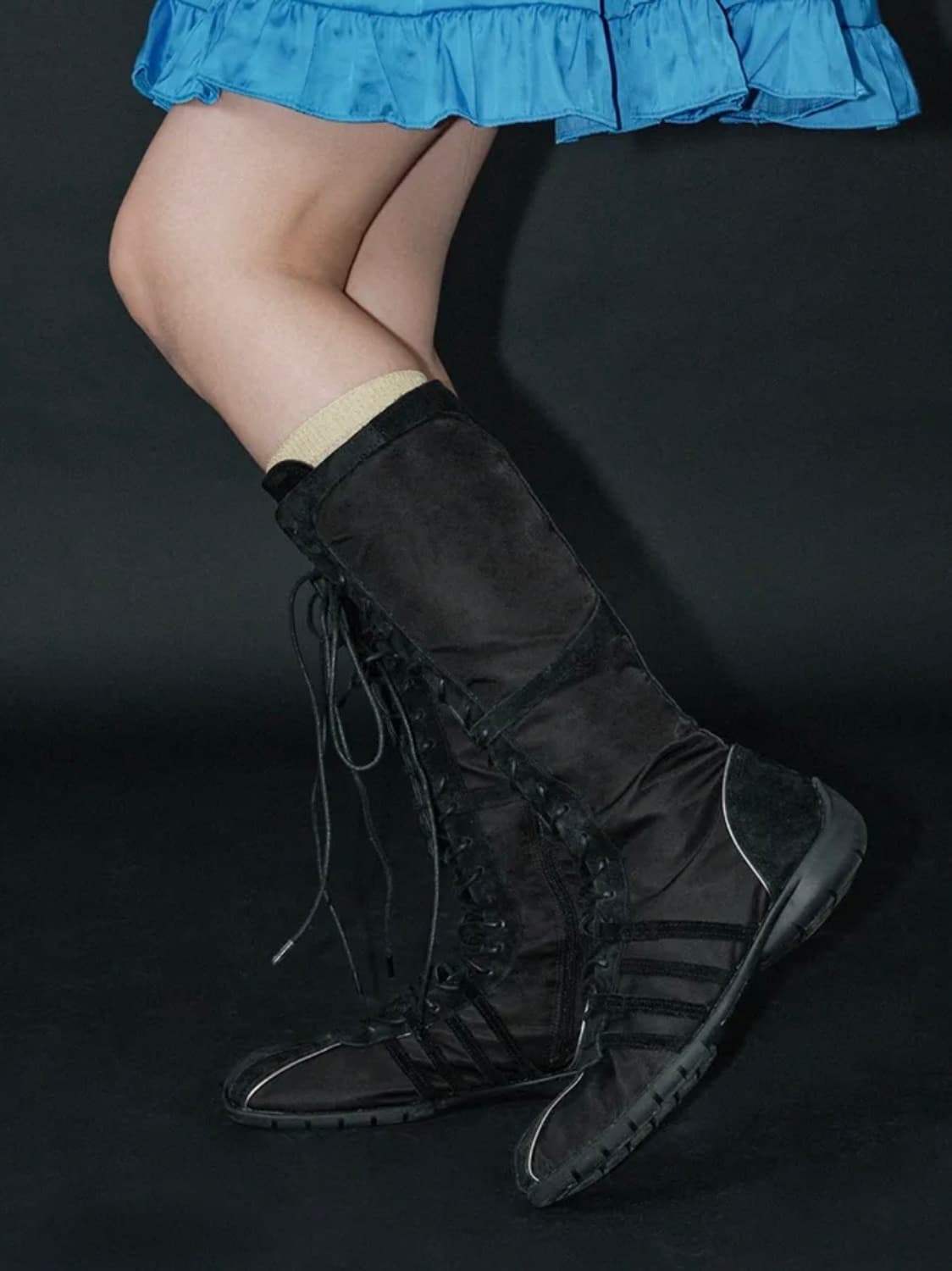 락피쉬 블리스 레이스업 롱부츠 블랙 230 상품이미지3