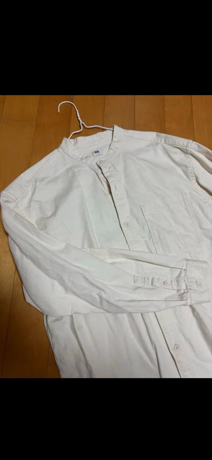 유니클로 차이나 카라 셔츠 아이보리 상품이미지4