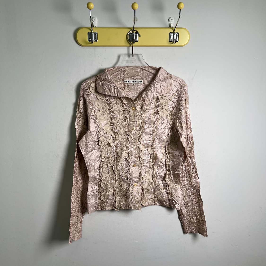 히시누마 요시키 플리츠 셔링 디테일 패턴 셔츠  상품이미지1