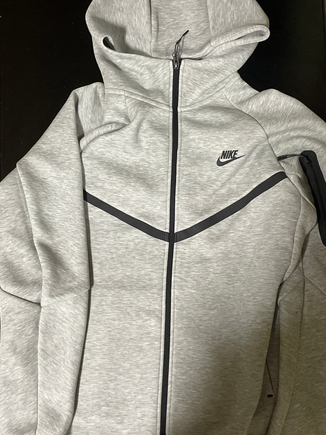 나이키 테크 플리스 풀 집 후드 다크 그레이 헤더 상품이미지1