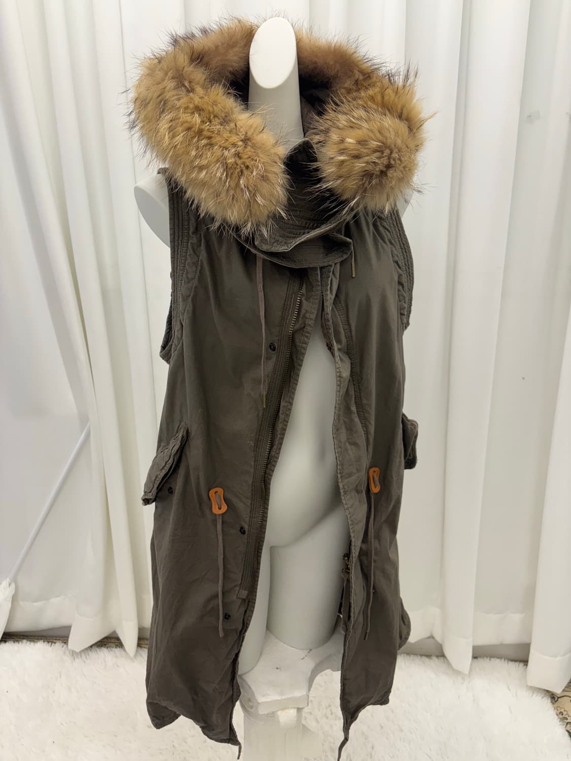 고아 퍼 후드 베스트 상품이미지2