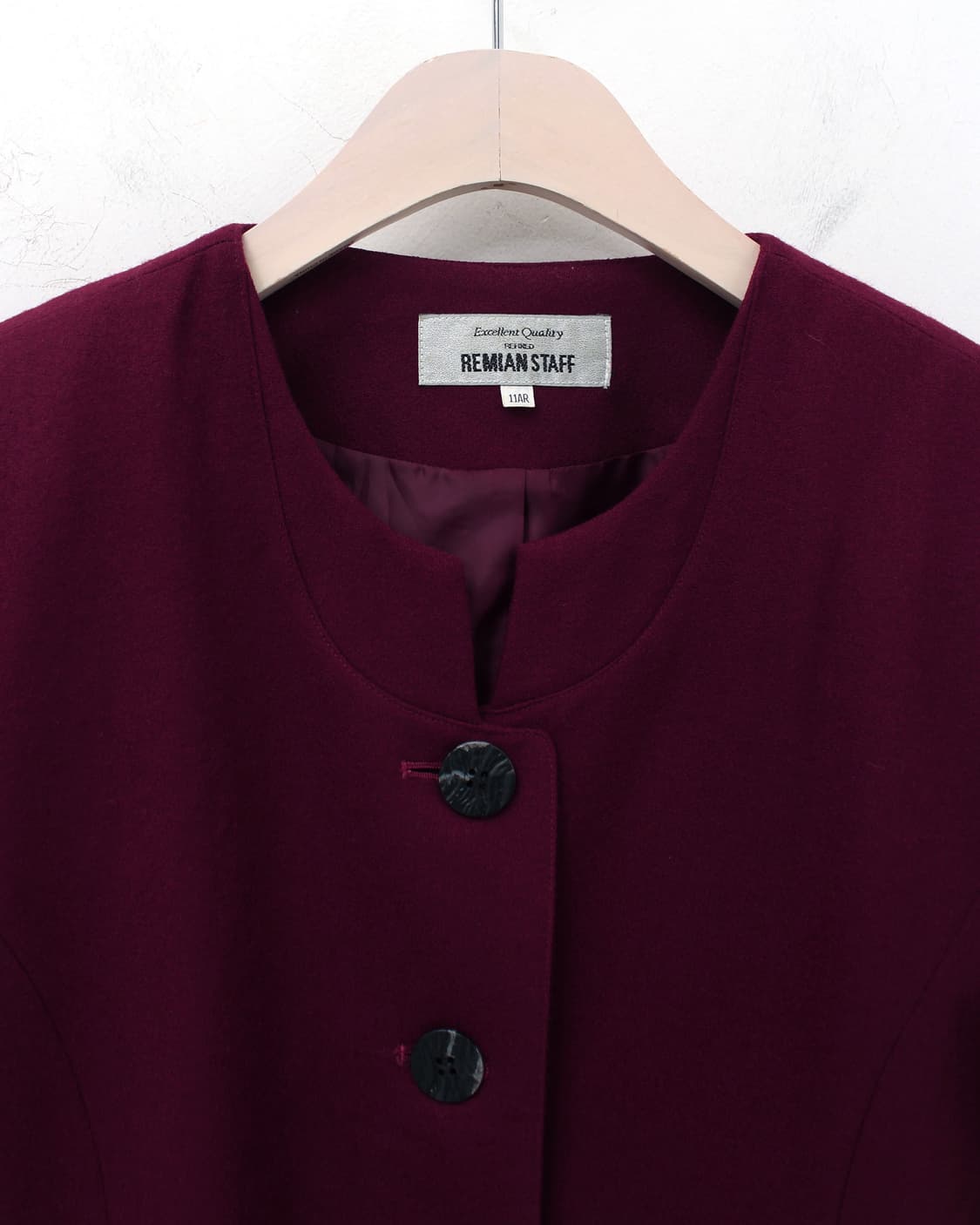 일본 빈티지 버건디 슬릿 라운드넥 자켓 상품이미지4