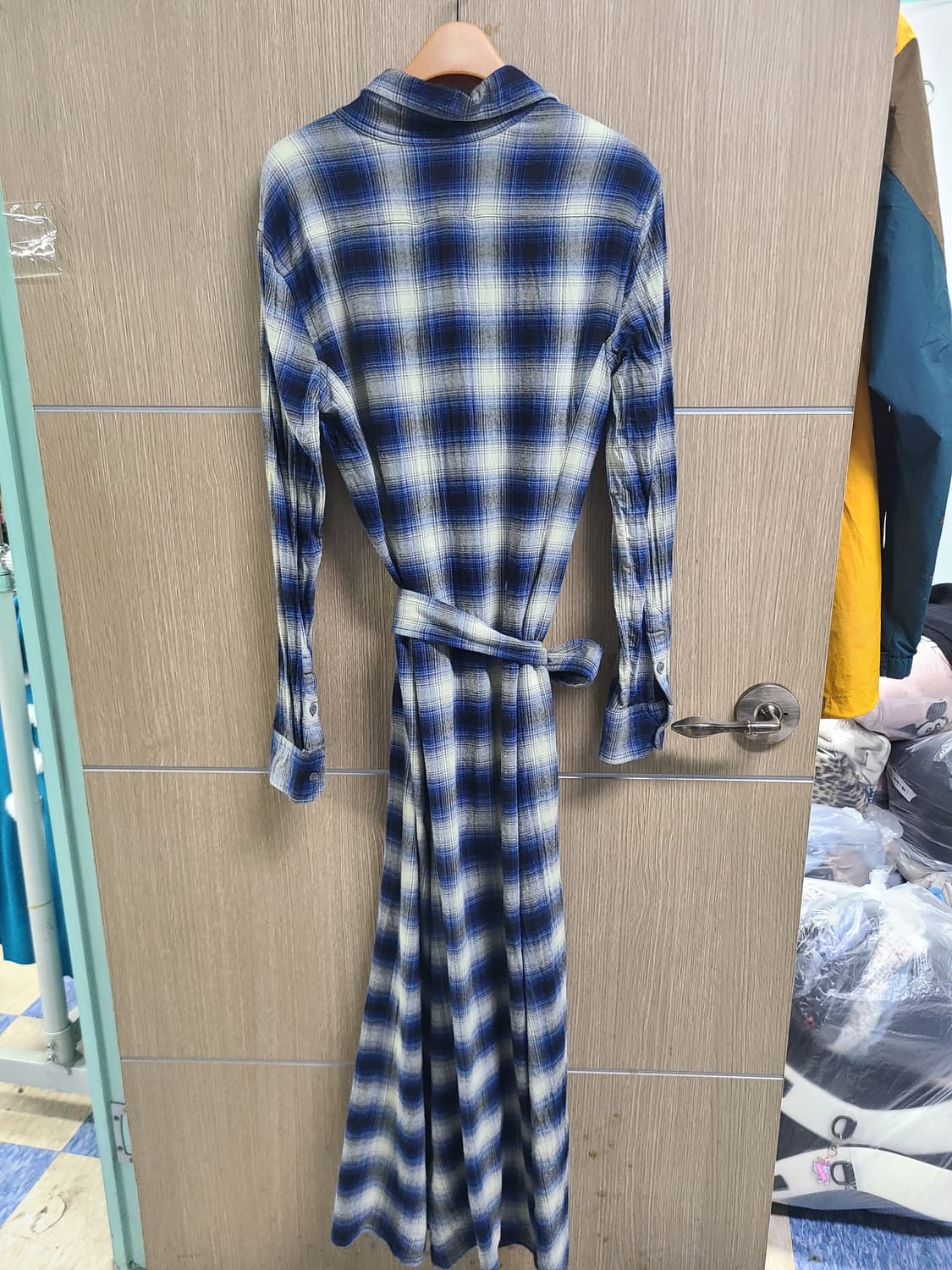 폴로랄프로렌 체크 셔츠형 벨트 롱원피스  상품이미지4