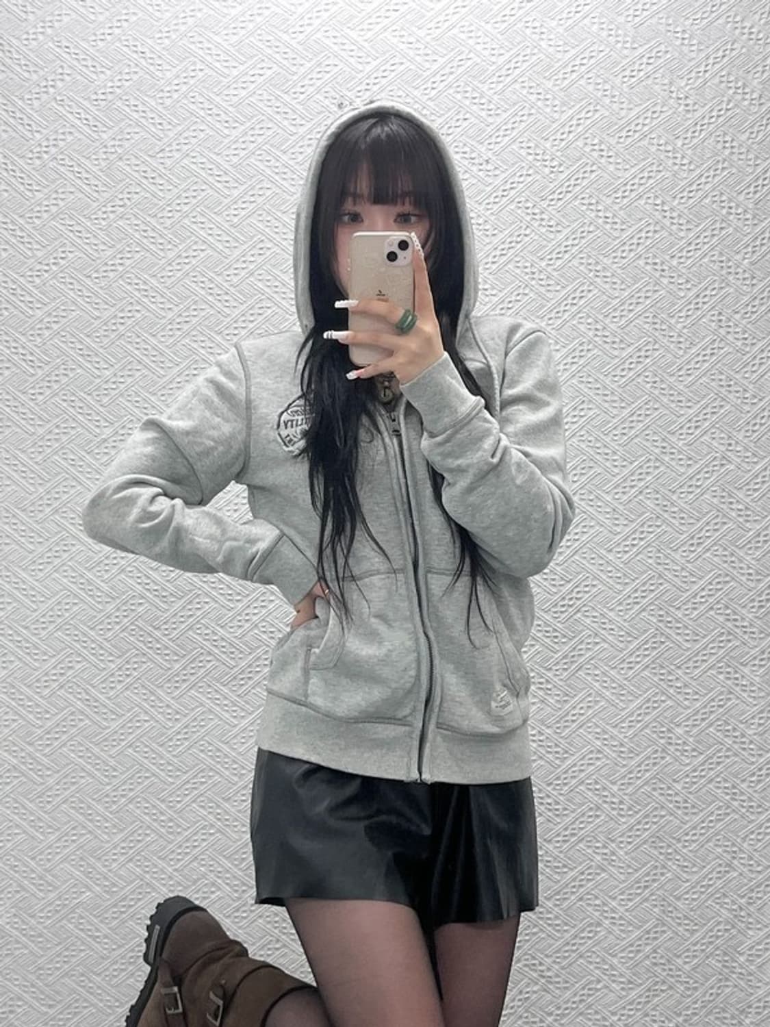 버커루 올드스쿨 빈티지 스트릿 고딕 펑크 후드집업 M C10787 상품이미지2