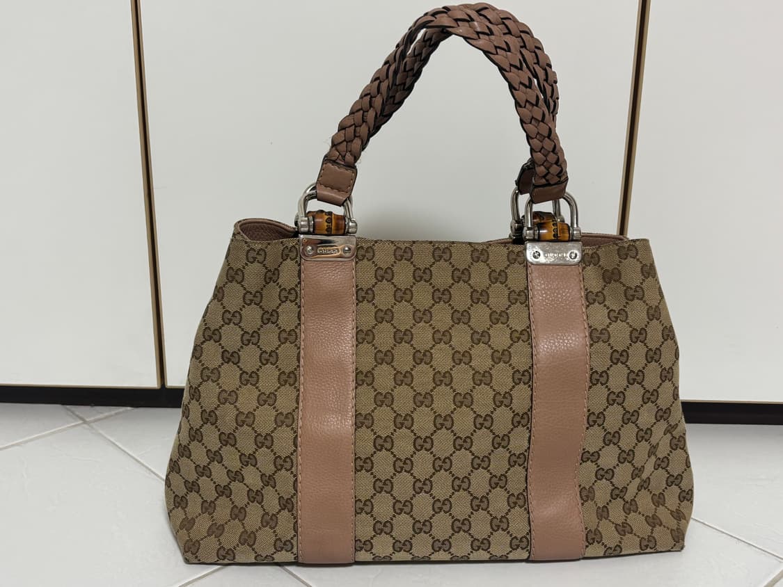 구찌 빈티지 GG 뱀부 리베치오 토트백 상품이미지2