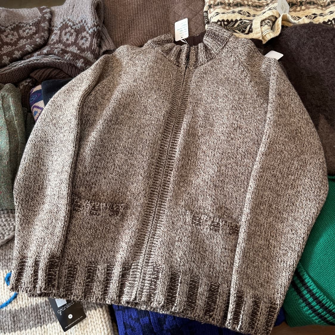 폴 스미스 헤비 울 니트 집업 자켓 L 리리지퍼 MADE IN JAPAN 상품이미지1