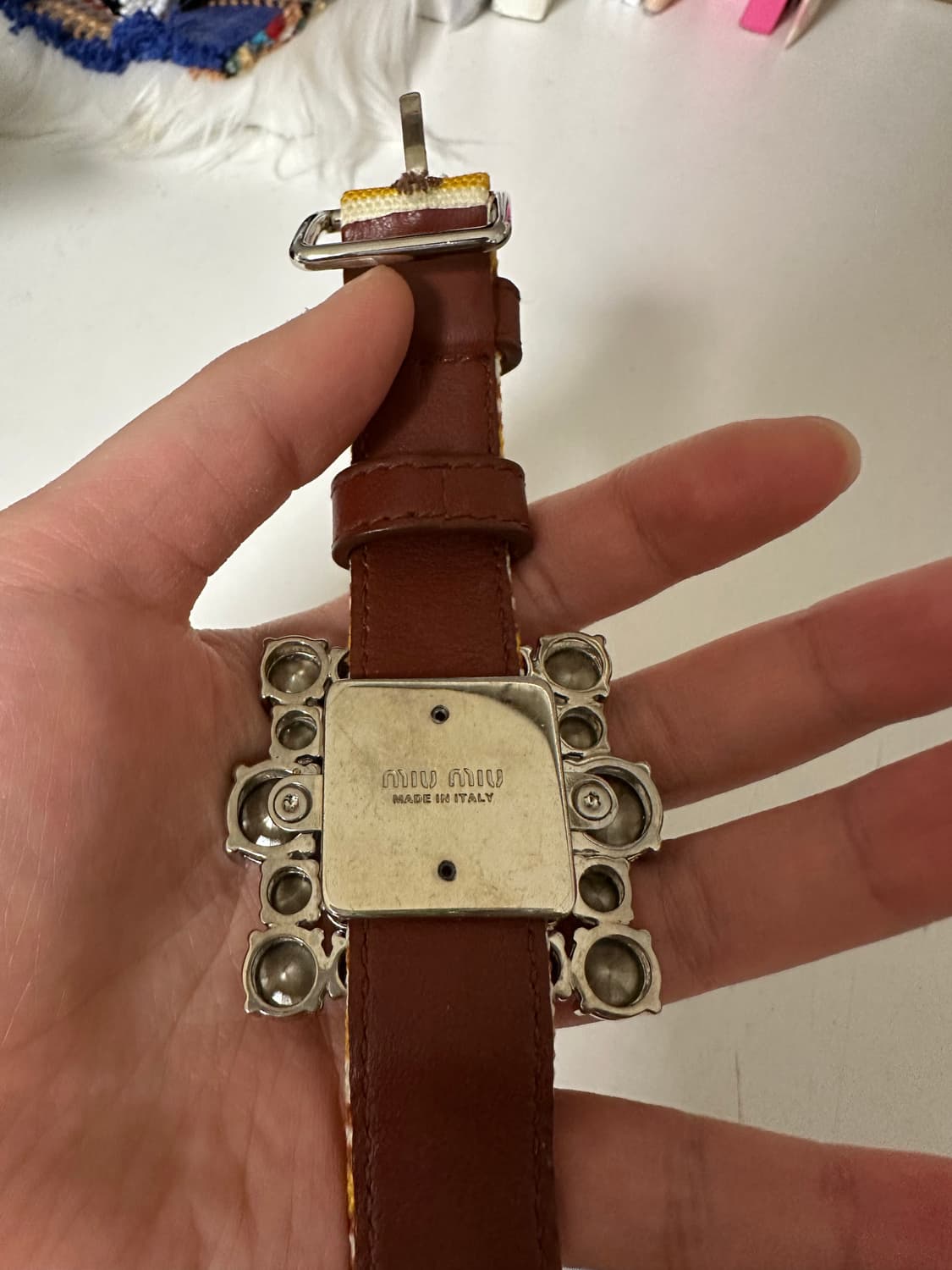 Miumiu 미우미우 크리스탈 페이크 워치 팔찌 상품이미지3