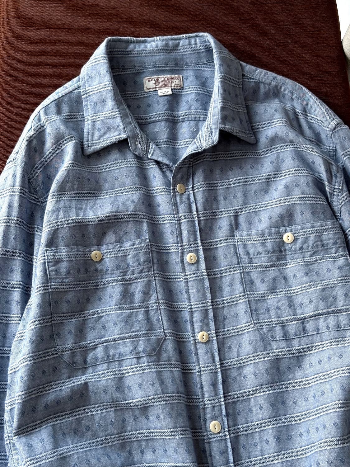 Jacquard design loose work shirt 상품이미지1