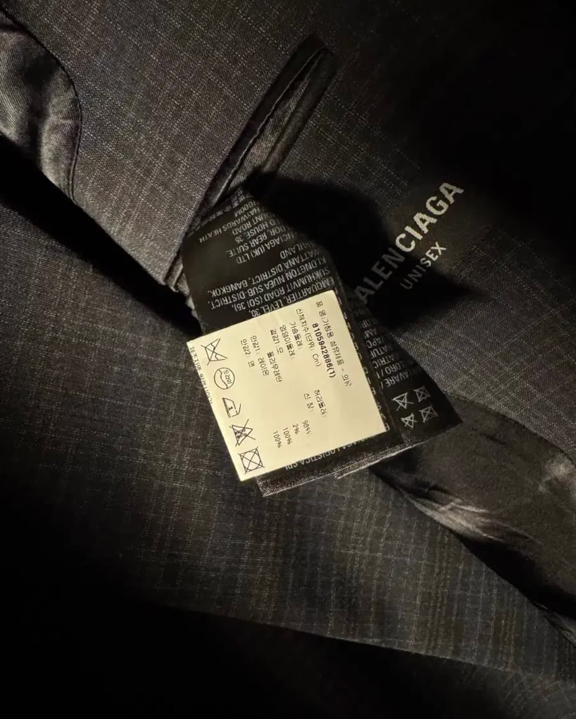 [1, S] 발렌시아가 22 summer 크롭 블레이저 그레이체크 셋업 상품이미지7