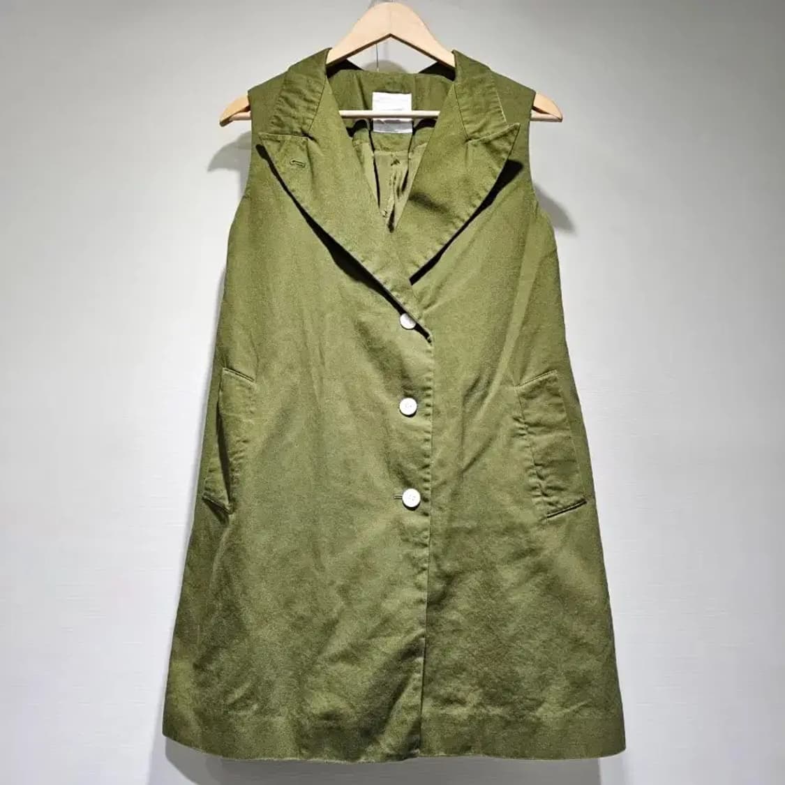 구호(KUHO) 카키 롱 베스트 ~55반 상품이미지6