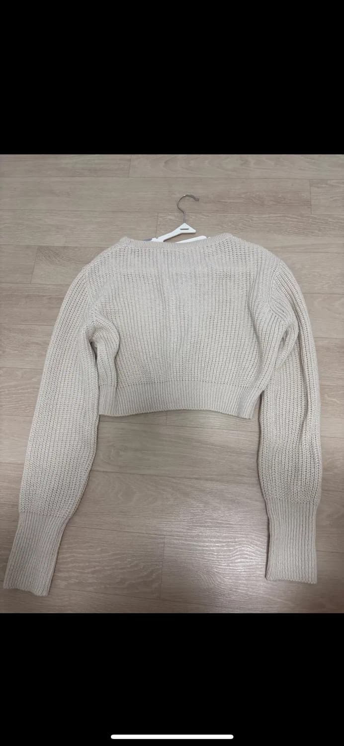 베이지 니트 크롭 가디건 상품이미지2