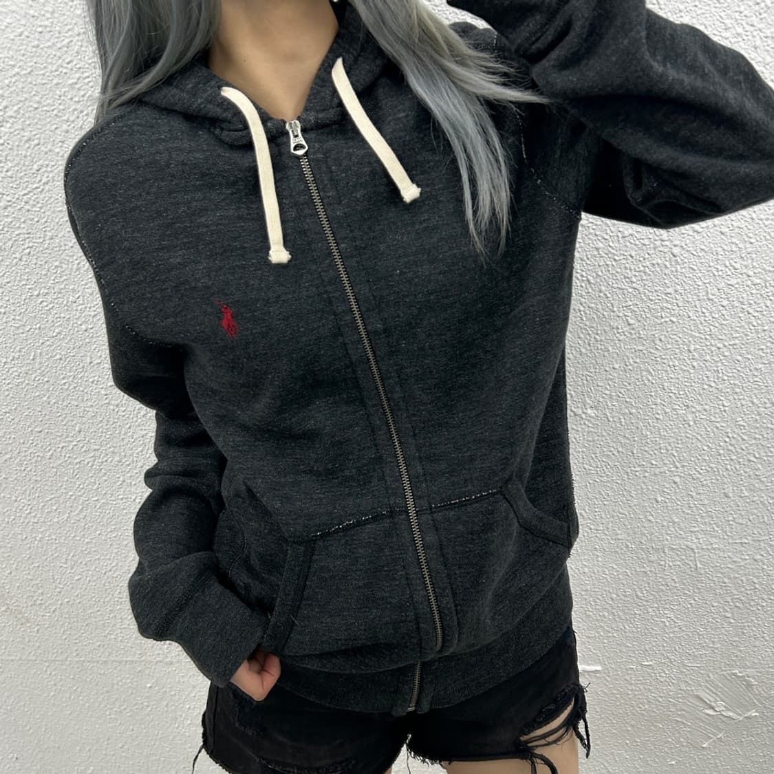 폴로 랄프로렌 레드포니 차콜 후드집업 S 상품이미지1