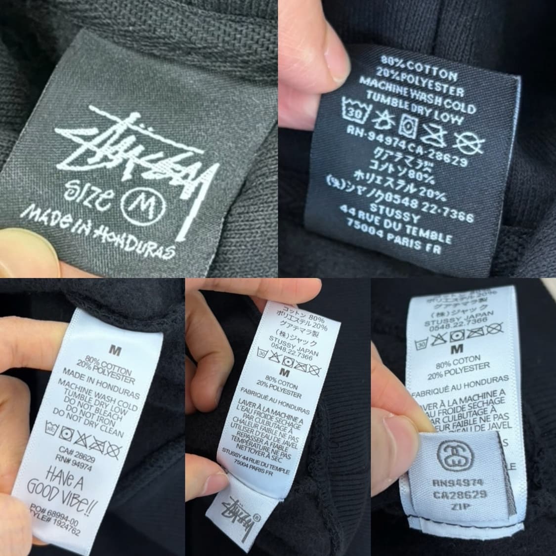Stussy 스투시 후드티 블랙 (M/국내95~100) 상품이미지9