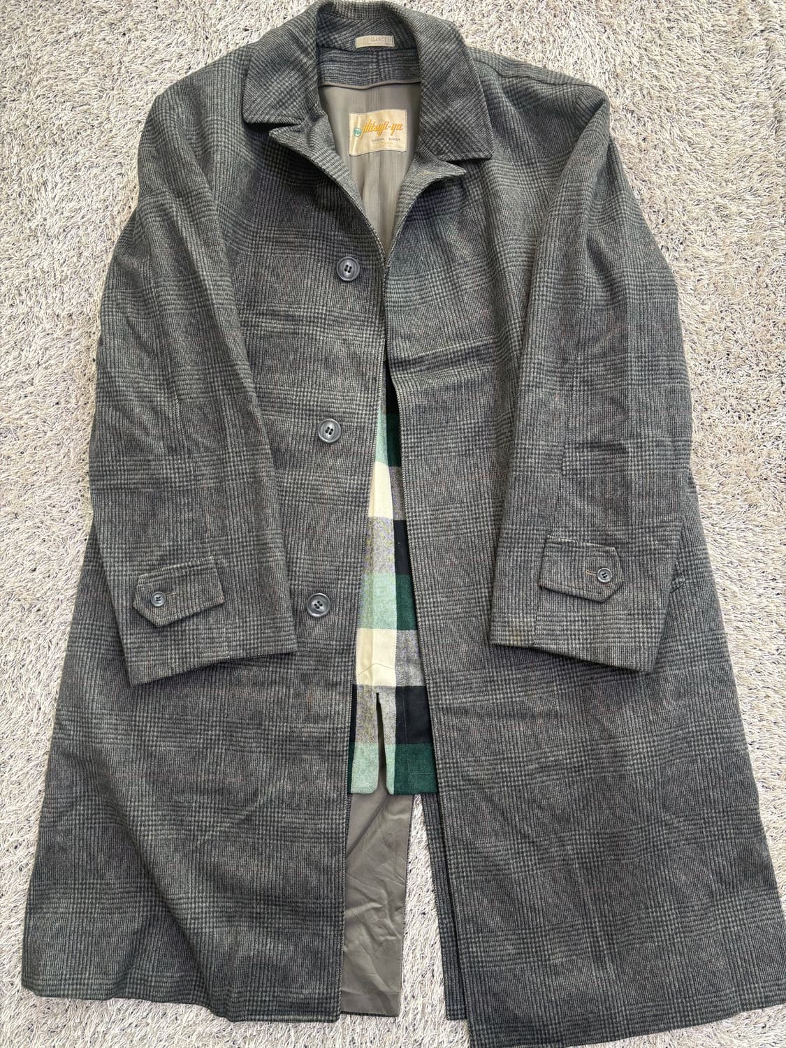 일제 체크 코트 사이즈 105 상품이미지1