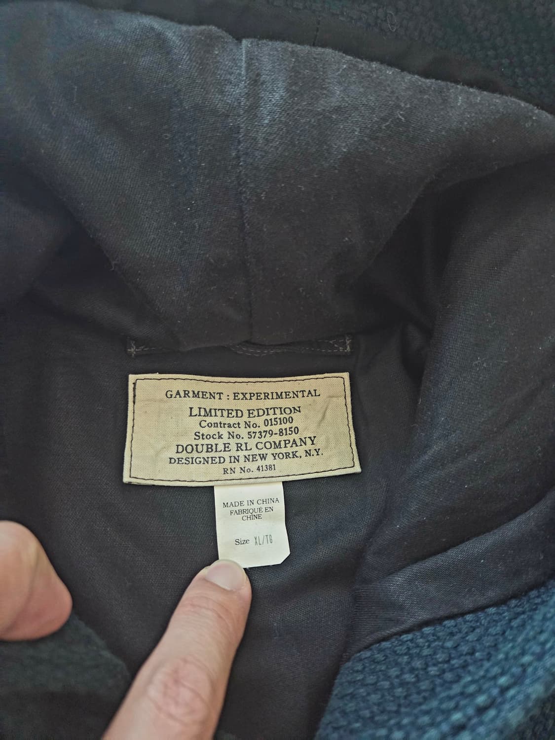 XL) rrl 리미티드에디션 인디고 다잉 켄도 원단 더플코트 팝니다. 상품이미지6