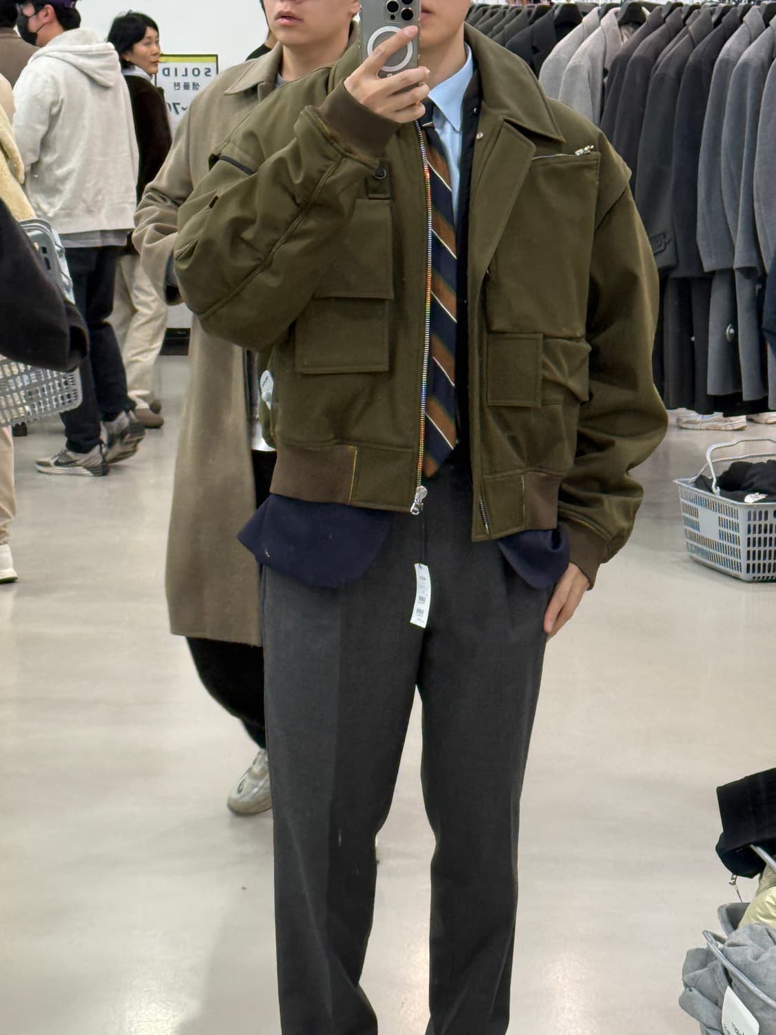 솔리드옴므 22fw 3in1 멀티포켓 패딩 블루종 48 상품이미지10