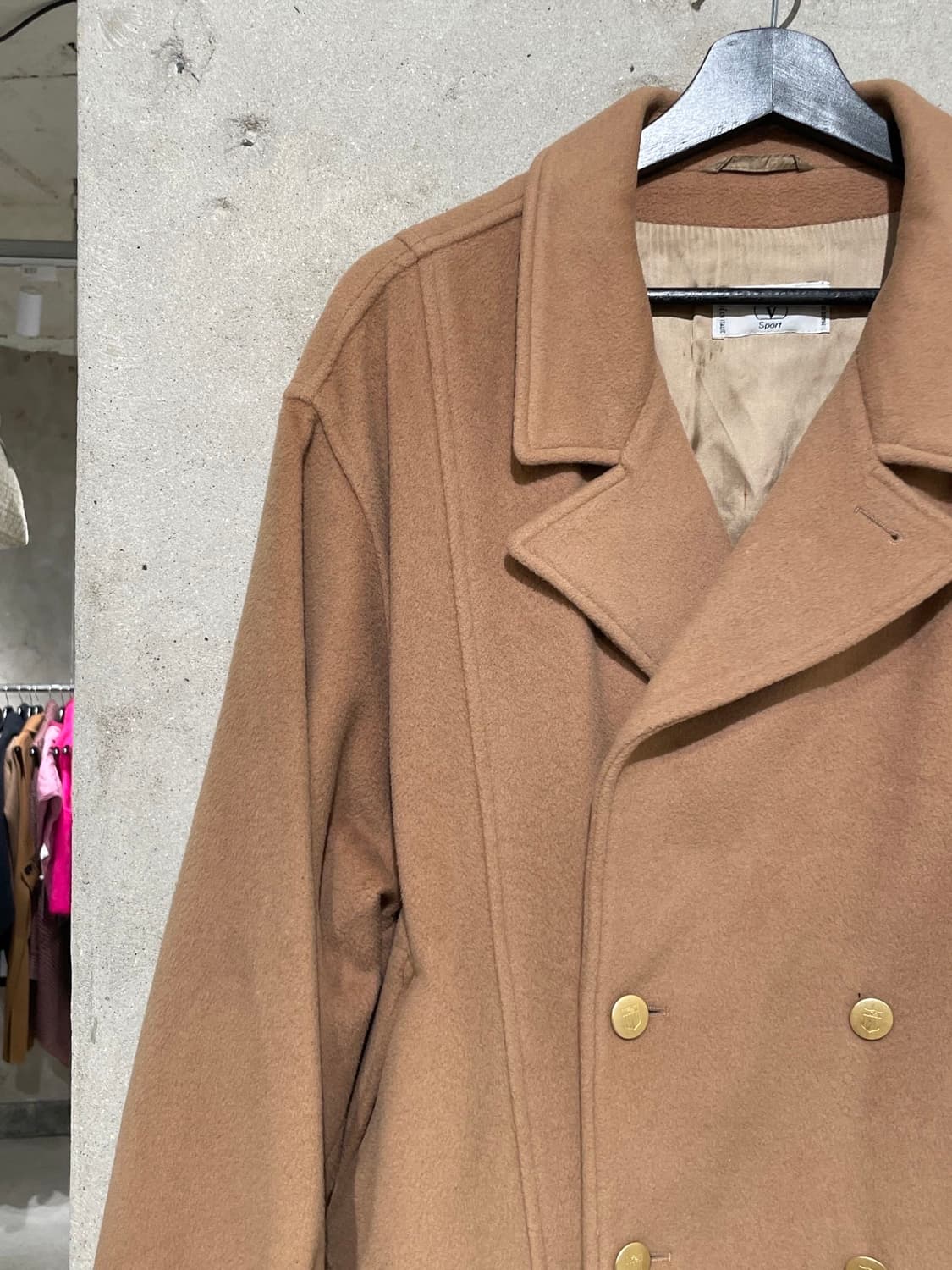 발렌티노 스포츠 베이지 금장 버튼 울 캐시미어 자켓 상품이미지2