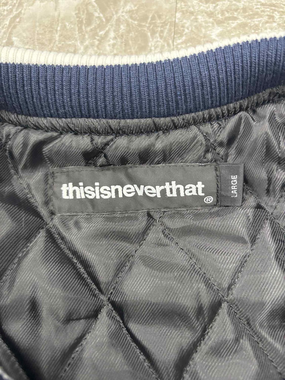 디스이즈네버댓 아치로고 네이비 바시티 자켓 봄버 점퍼(L) 상품이미지4