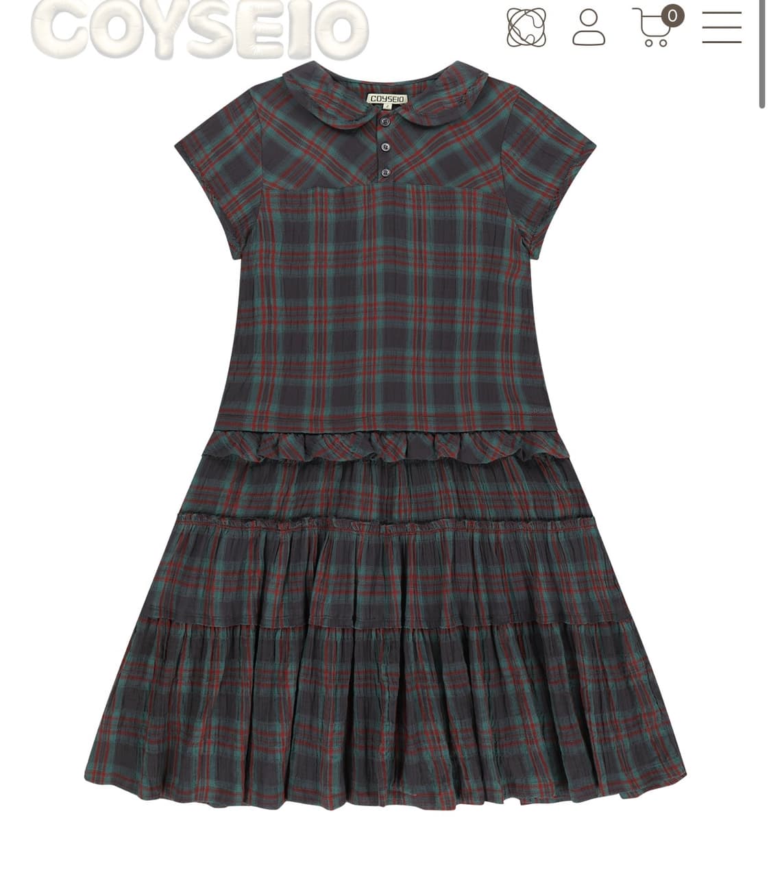 코이세이오 RAW EDGE CHECK ONE PIECE PURPLE 상품이미지1