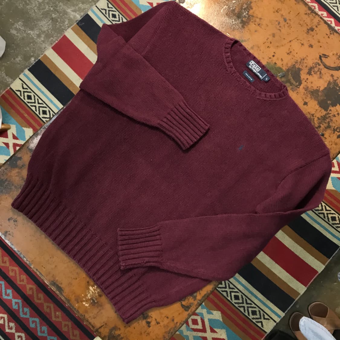 폴로랄프로렌 버건디 코튼 니트 남성 115 빅사이드  상품이미지2