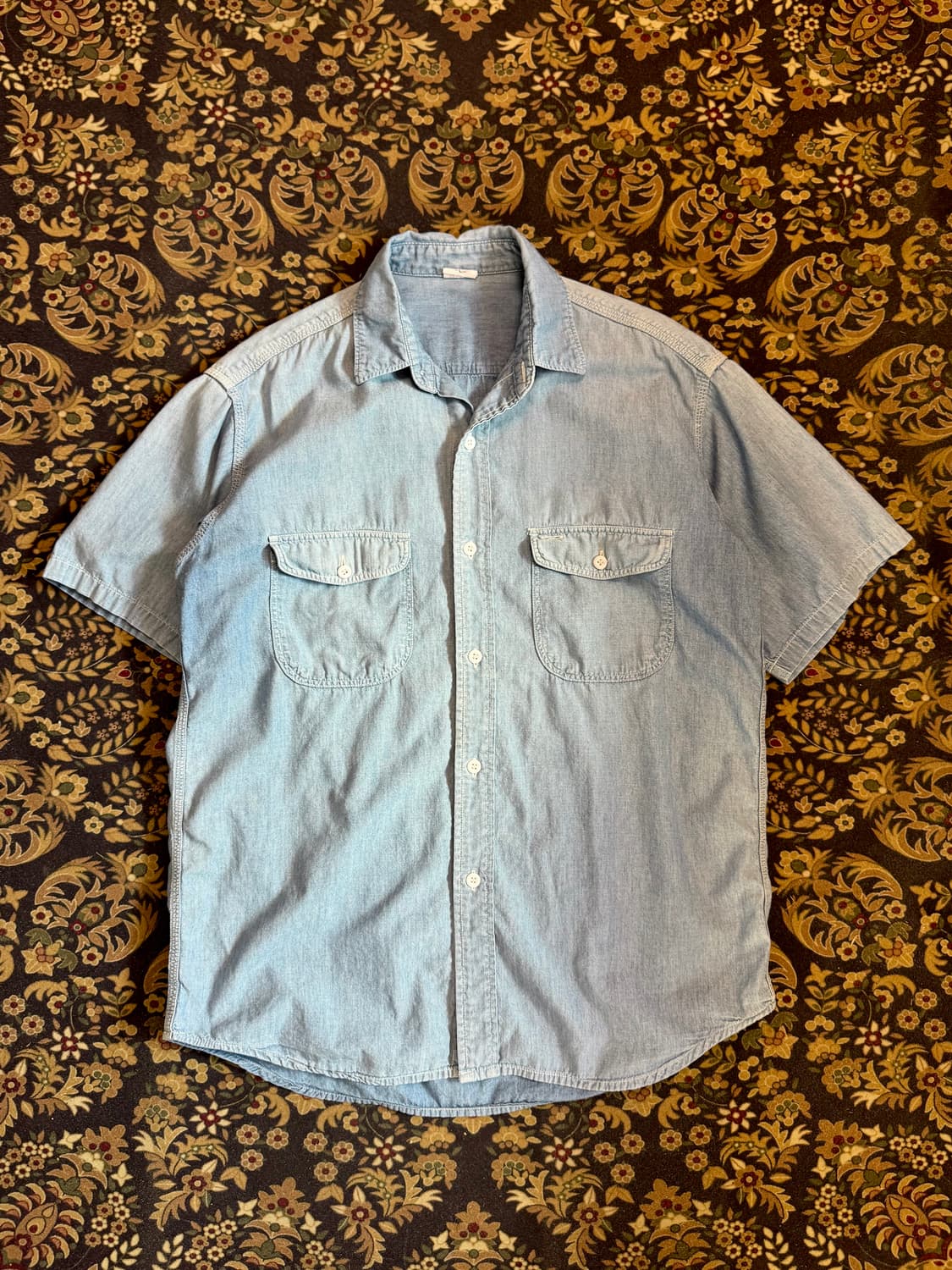 90-00s 리바이스 재팬 샴브레이 하프셔츠 상품이미지1