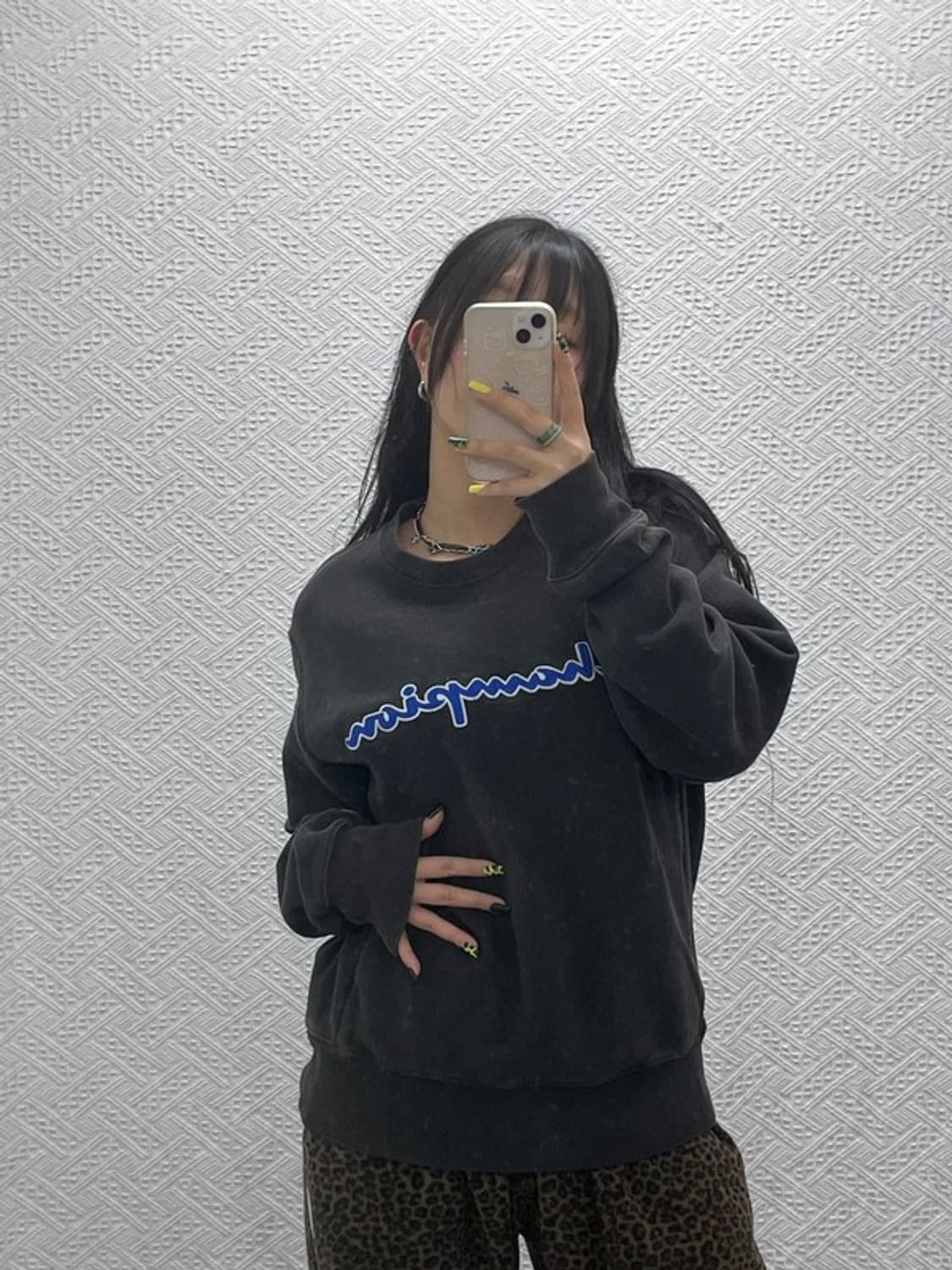 챔피언 리버스위브 레트로 빅로고 기모 맨투맨 S C07567 상품이미지2