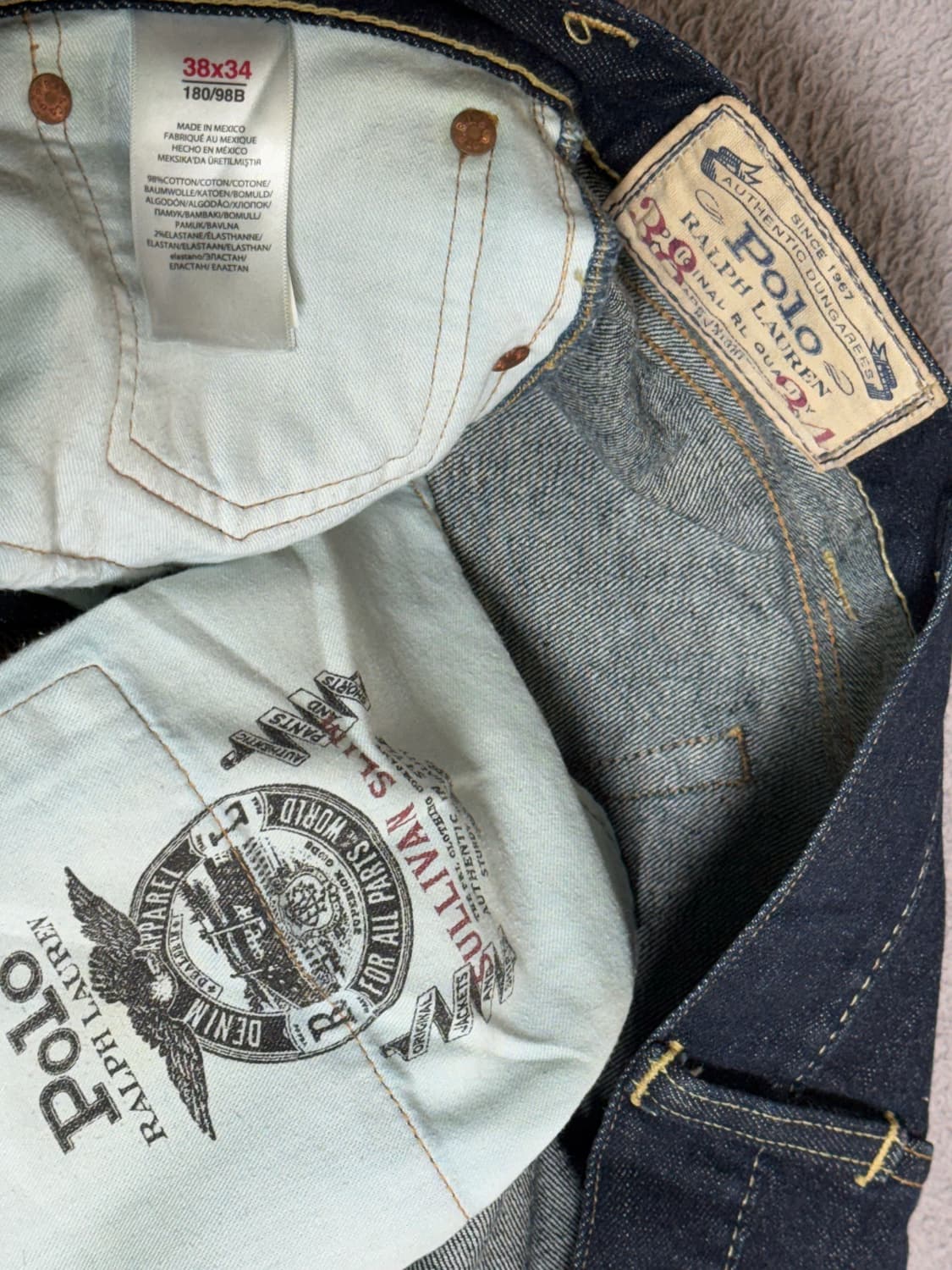 38 매장정품 polo 폴로 랄프로렌 진청 리지드 데님 청바지  상품이미지5