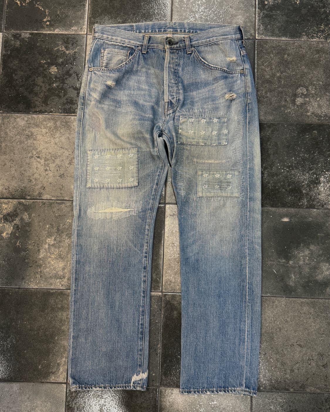 00s 베이프 스타 패치 리페어 데님 상품이미지2