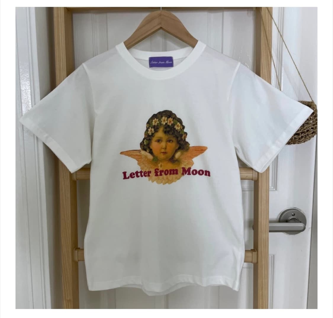 레터프롬문 천사 로고 티셔츠 새상품 상품이미지1