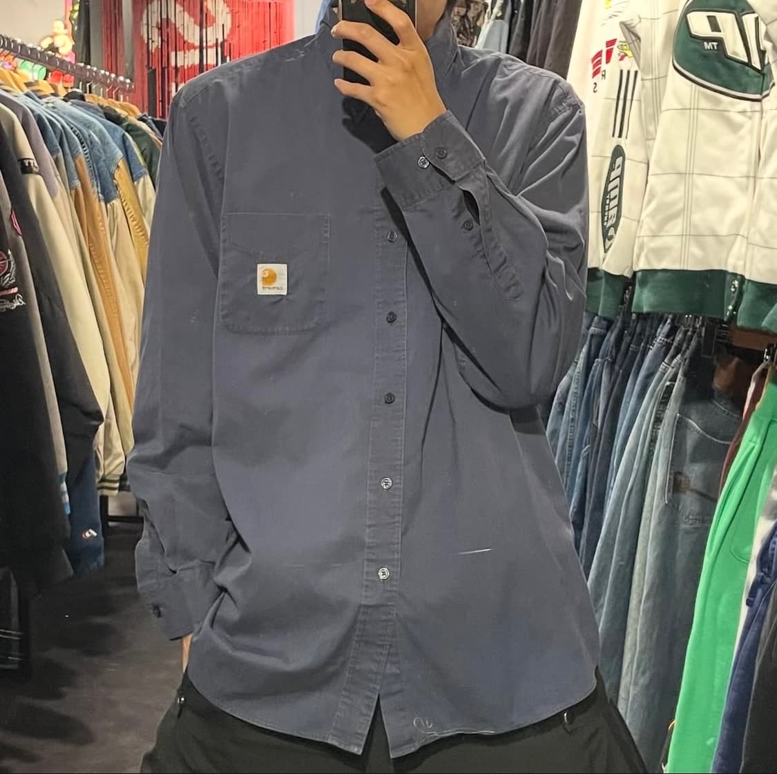[IM] carhartt 칼하트 네이비 긴팔셔츠 상품이미지1