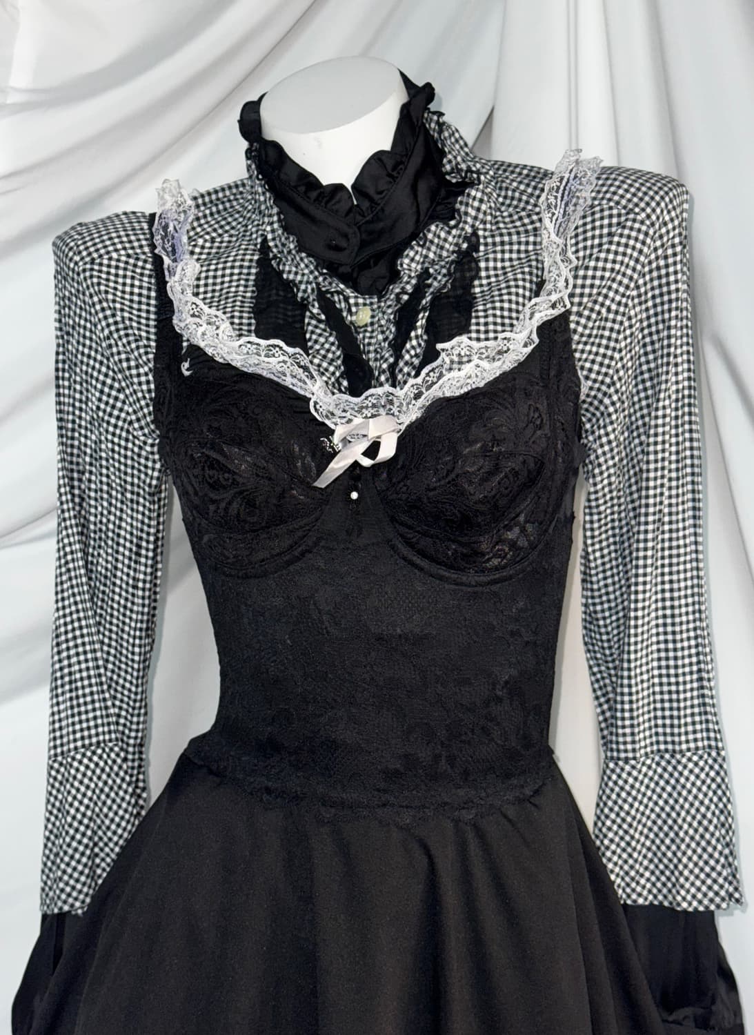 <예약중> 무채색 공겜여주깔 코르셋 데일리 고스고딕 코디세트 상품이미지8