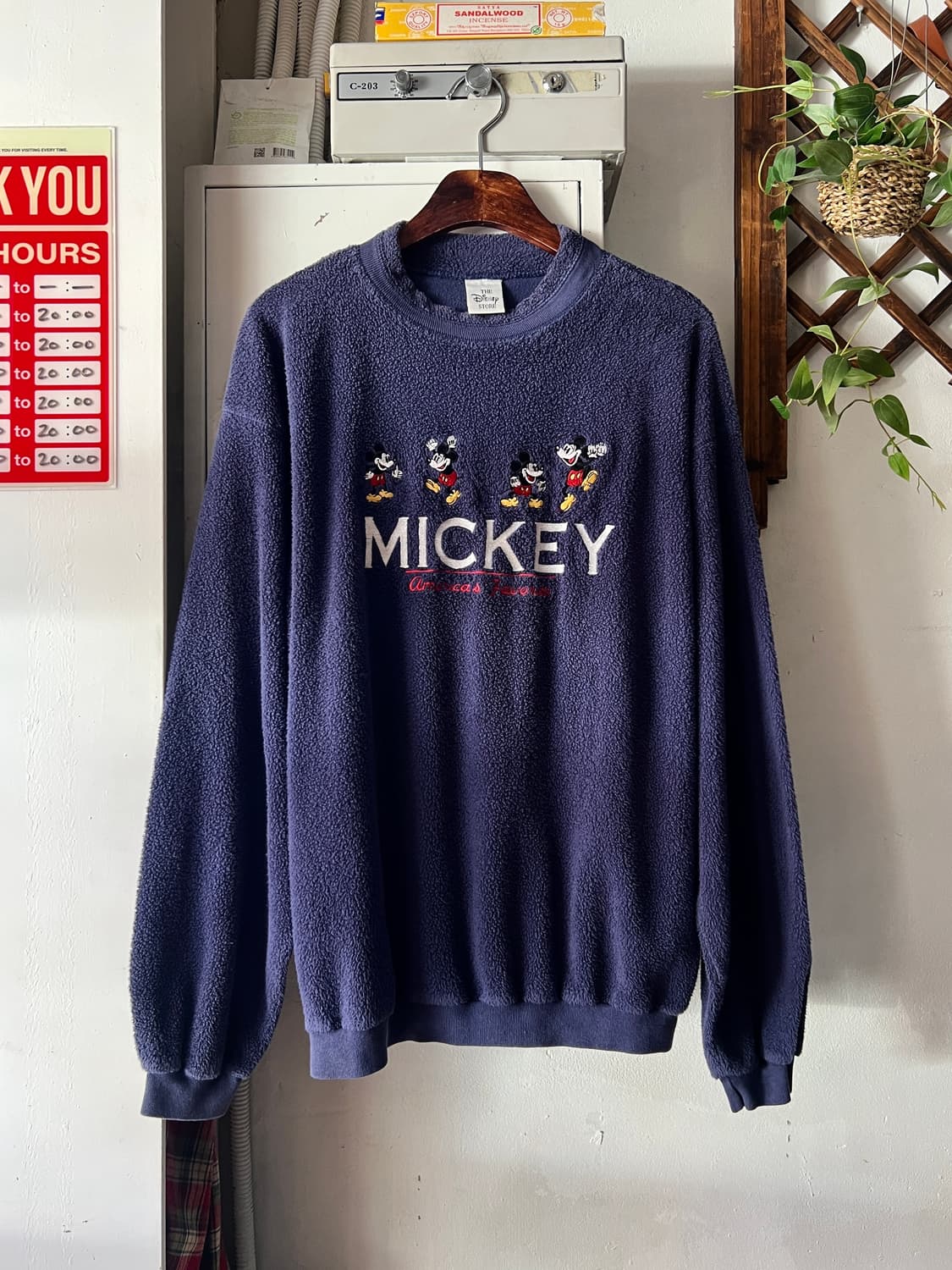 [L]90's 디즈니 Made in USA 미키마우스 타올 스웻셔츠 상품이미지1