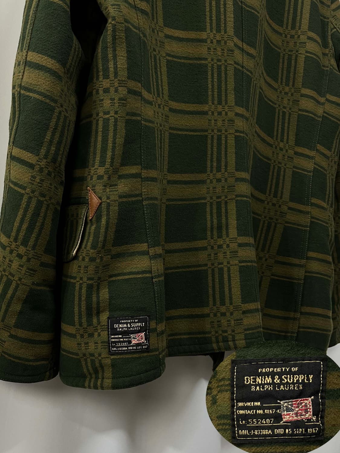 폴로 랄프로렌 시어링 프로그 플레이드 브리티쉬 밀리터리 헌팅자켓 상품이미지9